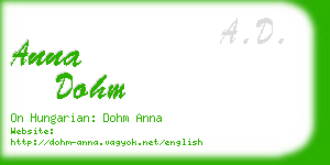 anna dohm business card